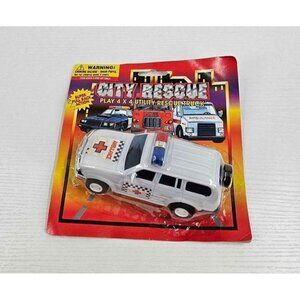 New Vintage McCrory Corp 2001 City Rescue Utility Truck Pull Black Action